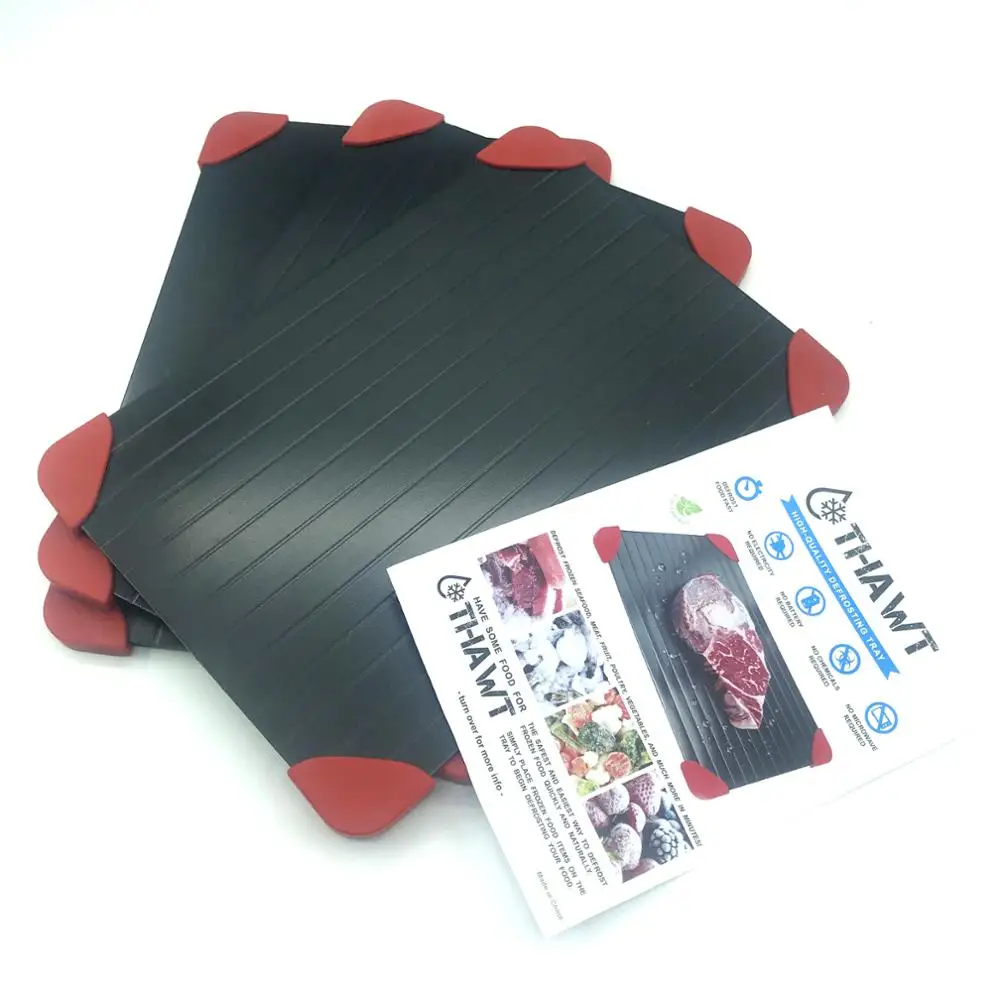 with red silicone foot 29.5*20.8*0.2cm fast defrosting tray SW2014991A