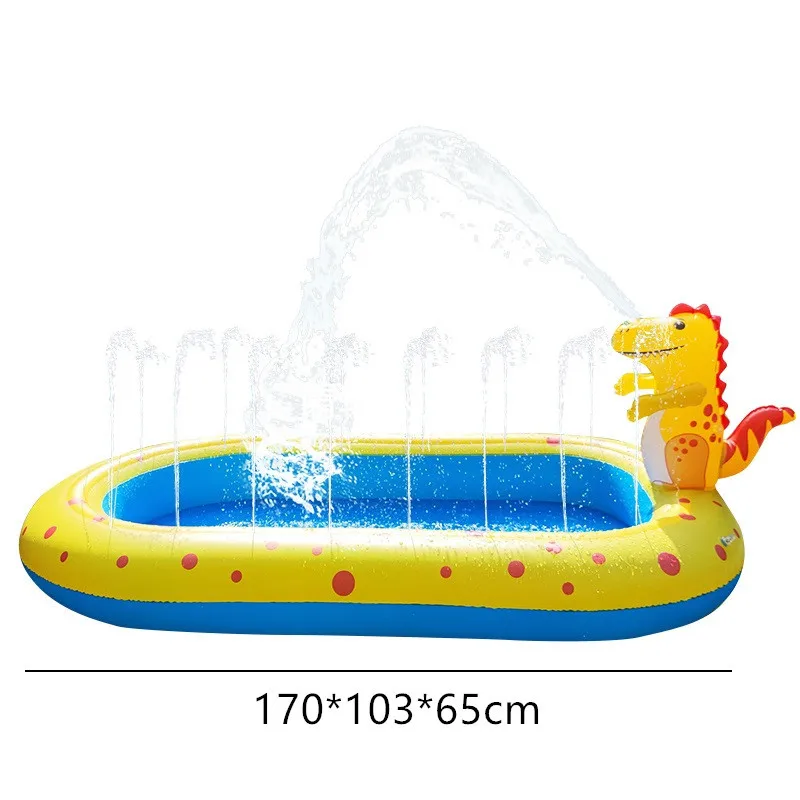 Outdoor inflatable dinosaur Splash Sprinkler pool for kids toddler water toys swimming pool fun play backyard