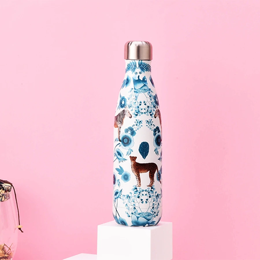 Travel Double Walled Vacuum Insulated Water Bottle Leak-proof Shape Stainless Steel Water Bottle