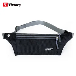 Outdoor oxford Waterproof Hiking Cycling Running Belt Waist Bag Sport Fanny Pack with Water Bottle Holder Fashion Purple Green