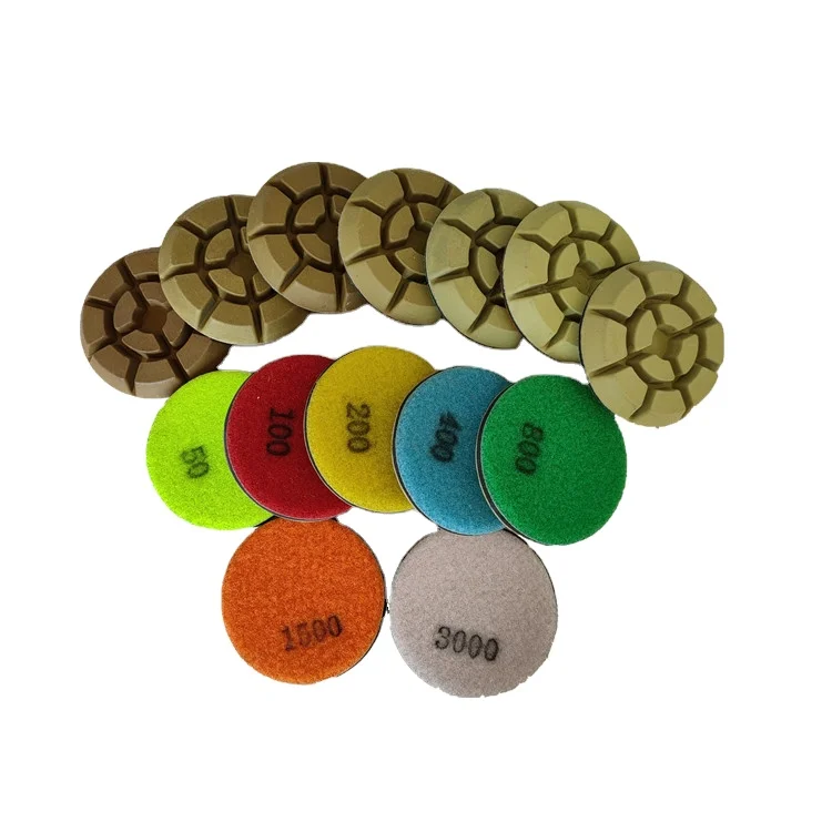 Transitional Resin Bond Dry Diamond Ceramic Polishing Pad For Concrete Floor For Werkmaster Machine