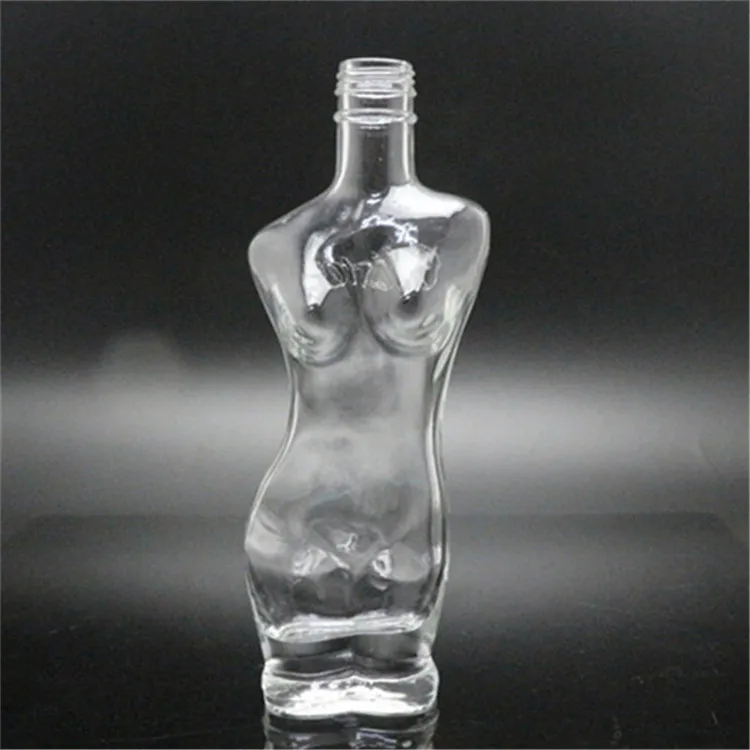 Linlang shanghai hot sale customize women shape food sauce glass bottle empty chili sauce glass bottle 250ml