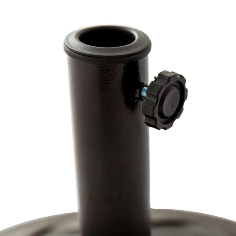 Outdoor Decorative Cast Stone Patio Umbrella Base Resin Heavy Duty Stand Brown Finish