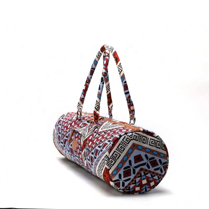 Eco friendly logo printed yoga mat tote bag with pockets