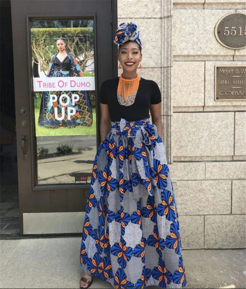 
New Fashion Women African Dashiki Printed Summer Long Maxi Casual Party Dresses Lady Elegant High Waist Dress 