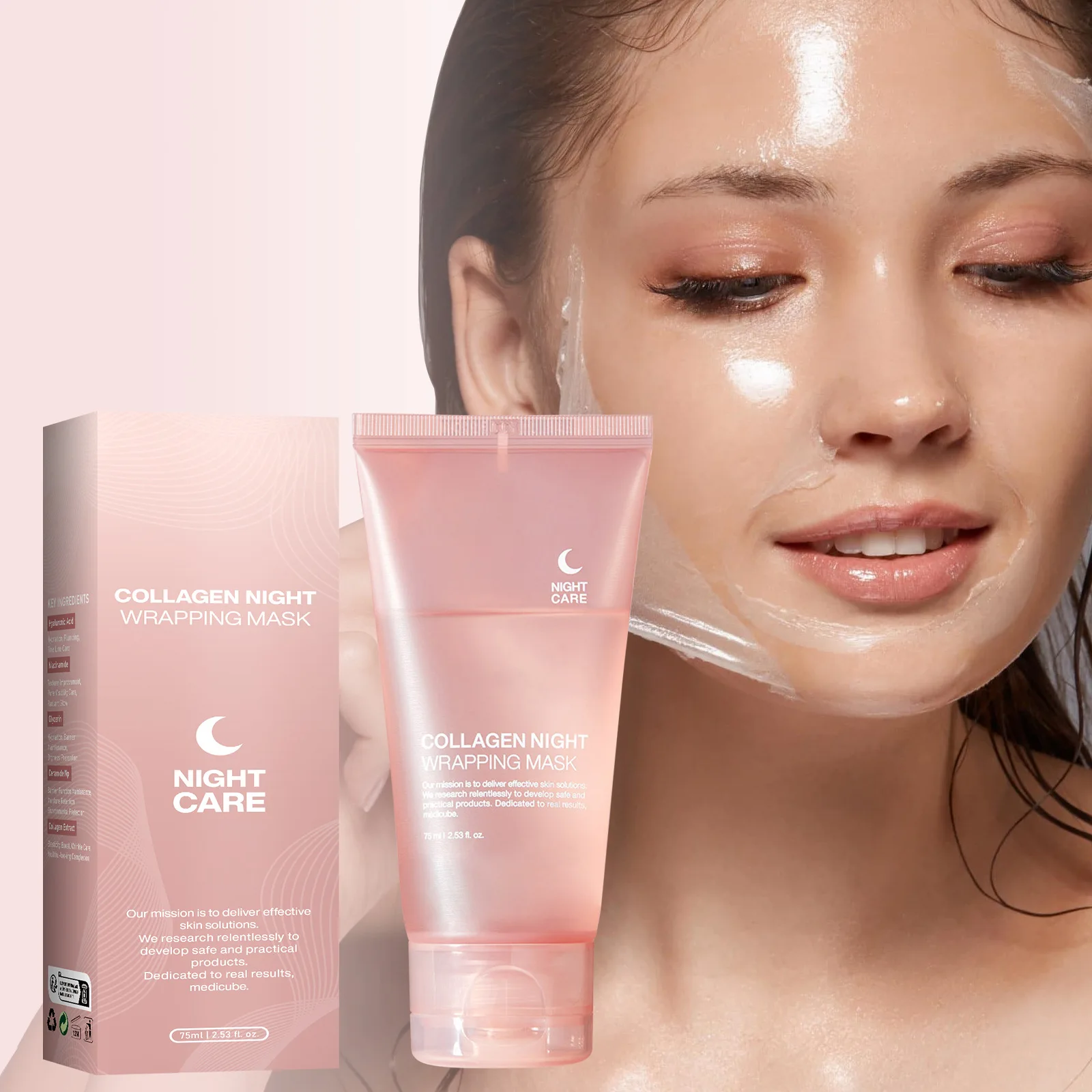 OEM Face Skin Care Night Rep Air Mask Moisturizing Hydrating Repair Skin Elasticity Organic Collagen Overnight Wrapping Mask