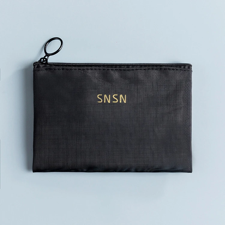 Low MOQ Travelling Small Goods Package Bag Portable Multifunction Black Nylon Mesh Cosmetic Brushes Zipper Bags