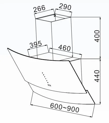 Oil Suction Machine 700MM Range Hood Household 7-shaped Touch Kitchen Range Hood