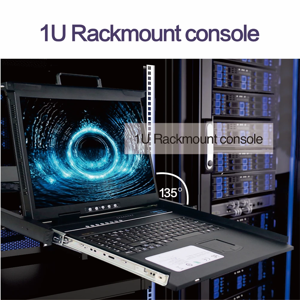 VGA 15.6 17 17.3 18.5 19 inch Kvm Switch Over Ip 4K 1080P Kvm Console Drawer kvm 1u rack mount