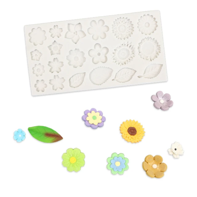 Mini Flower Leaves Violets Pansy Leaves Flower Veiners Silicone Molds Fondant Resin Clay Water Paper Cake