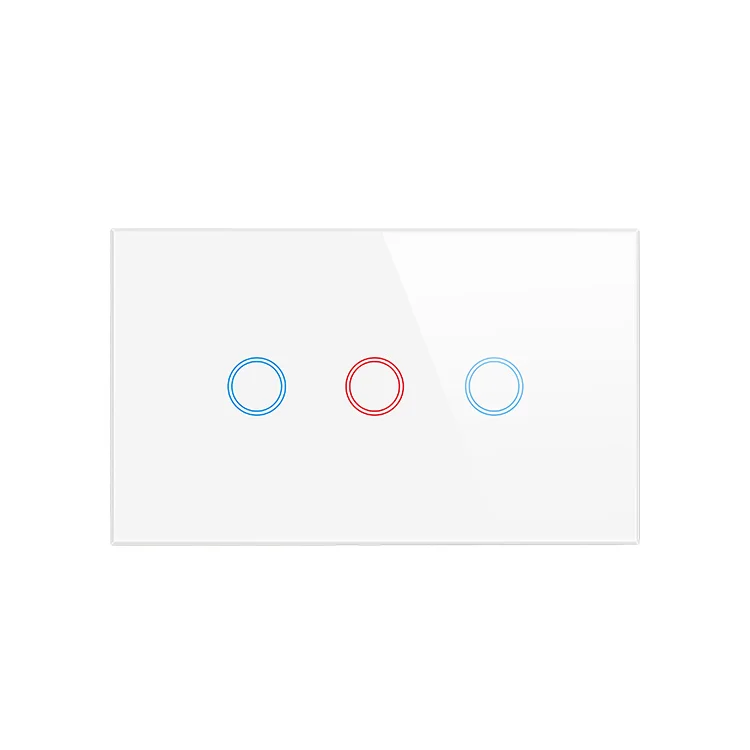 
Touch panel 3 gang phone wifi controlled light switch 220v for sale 