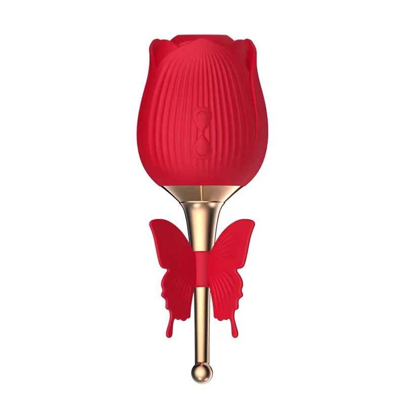 China big factory good price 10 Modes for women rose shape silicone dildo vibrator