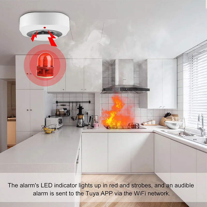 New Arrival Wireless Fire Protection Home Security Alarm Cigarette Smoke Detector Sensor 85db Smart Fire Alarm Smoke Detector