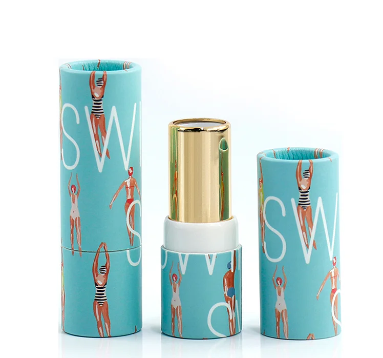 
Mini custom design cardboard packaging tube container for lipsticks paper lipstick balm paper 