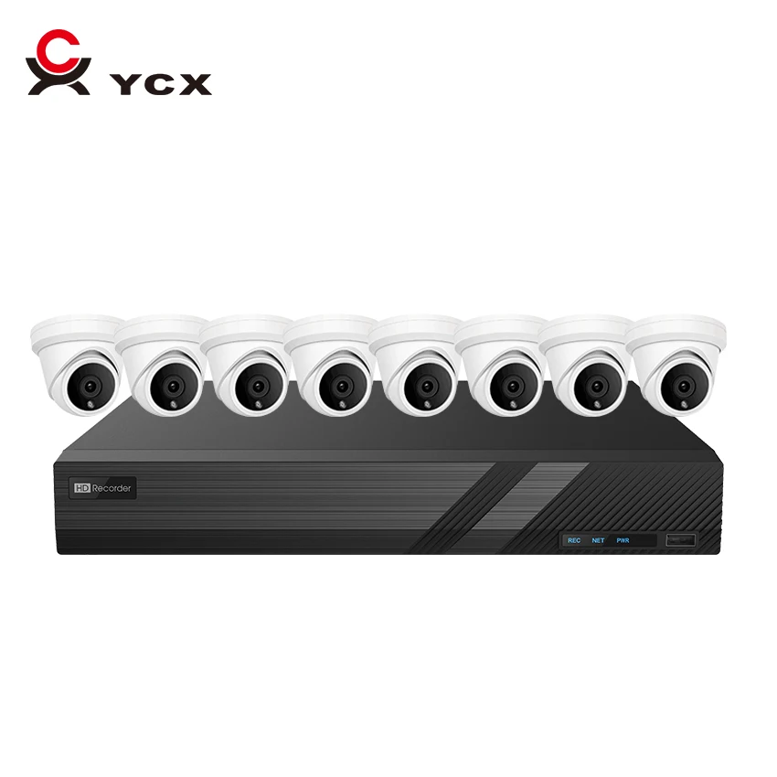  8 каналов 4K Мп POE револьверная IP-камера комплекты видеонаблюдения встроенная Водонепроницаемая аудиокамера