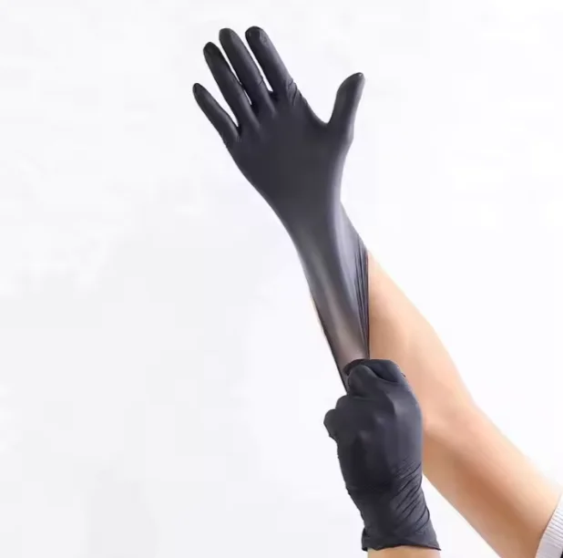 Hot Sale Non-Sterile Medical Unisex Disposable Nitrile Gloves High Elasticity and Oilproof Waterproof Acid and Alkali Resistant