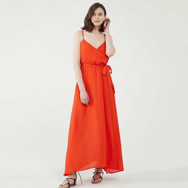 Factory Wholesale Long Dress Summer Dresses Red Maxi Women Casual