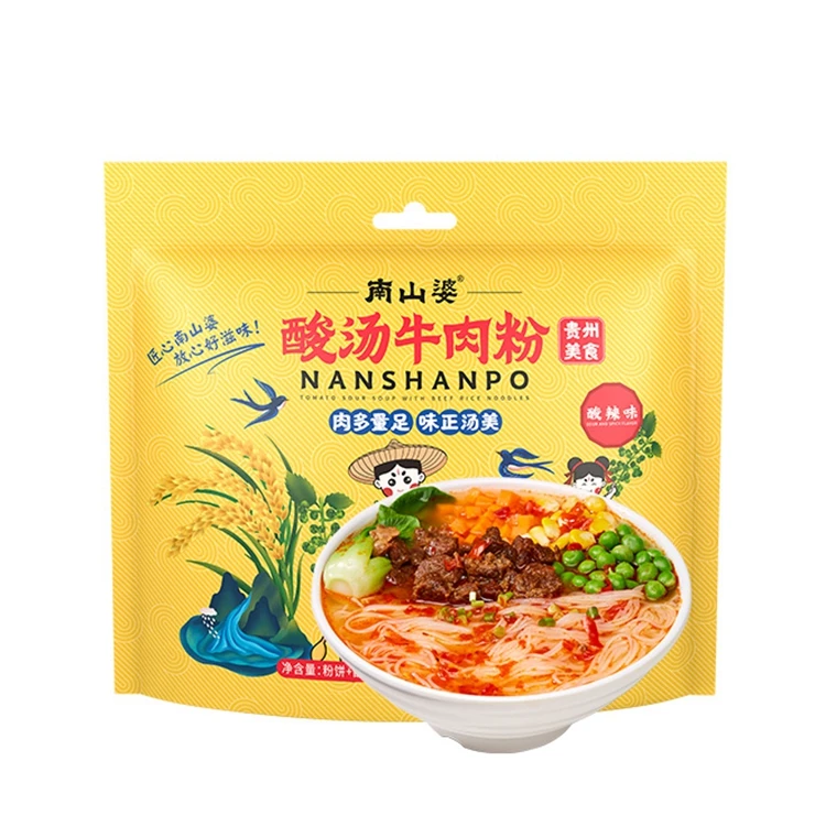 NANSHANPO Refreshing Instant Sour And Spicy Tomato Sour Soup With Beef Rice Noodles