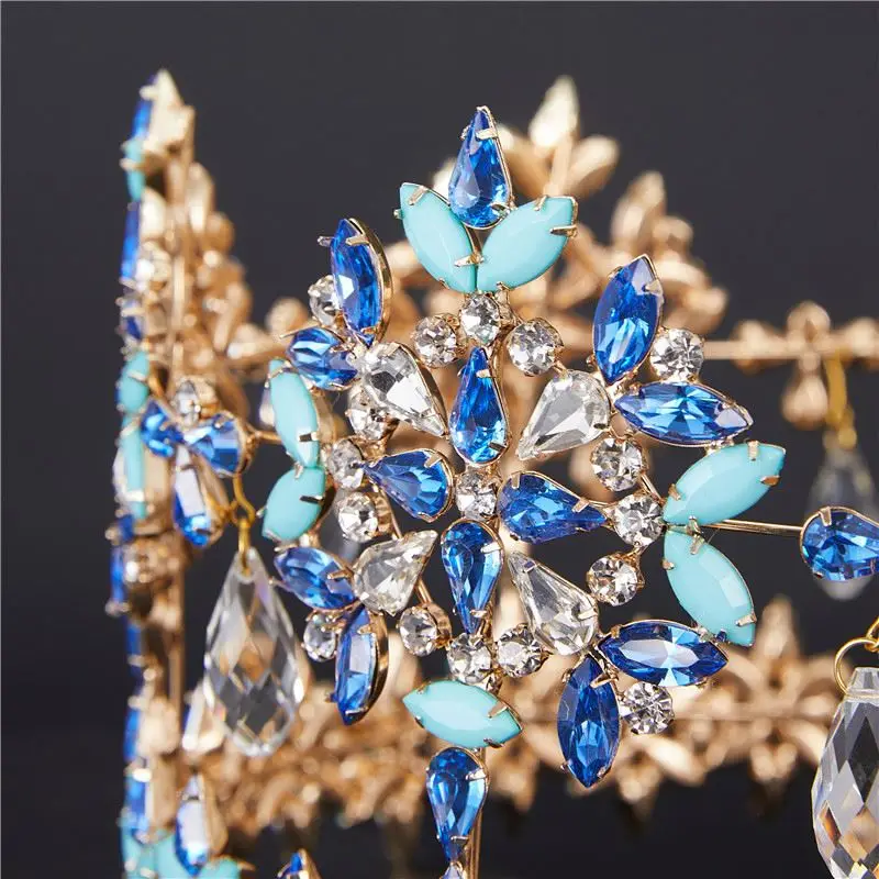 2022 New High Quality Queen Crown Gold Bridal Pageant Tiara Pageant Miss Universe Crown