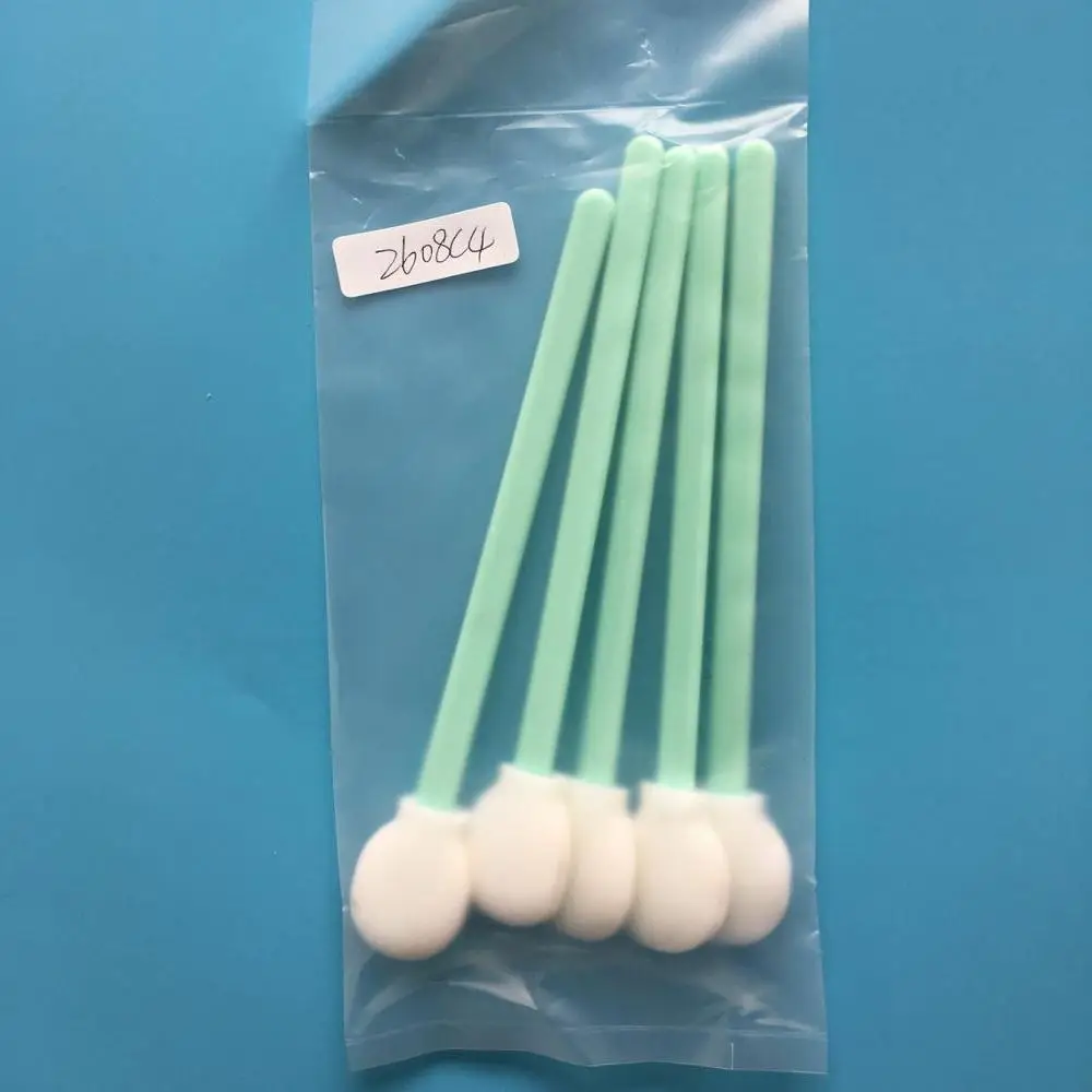 
Cleanroom laundered 100% continuous filament knitted polyester heads. virgin polypropylene handles swab selector sample swab 