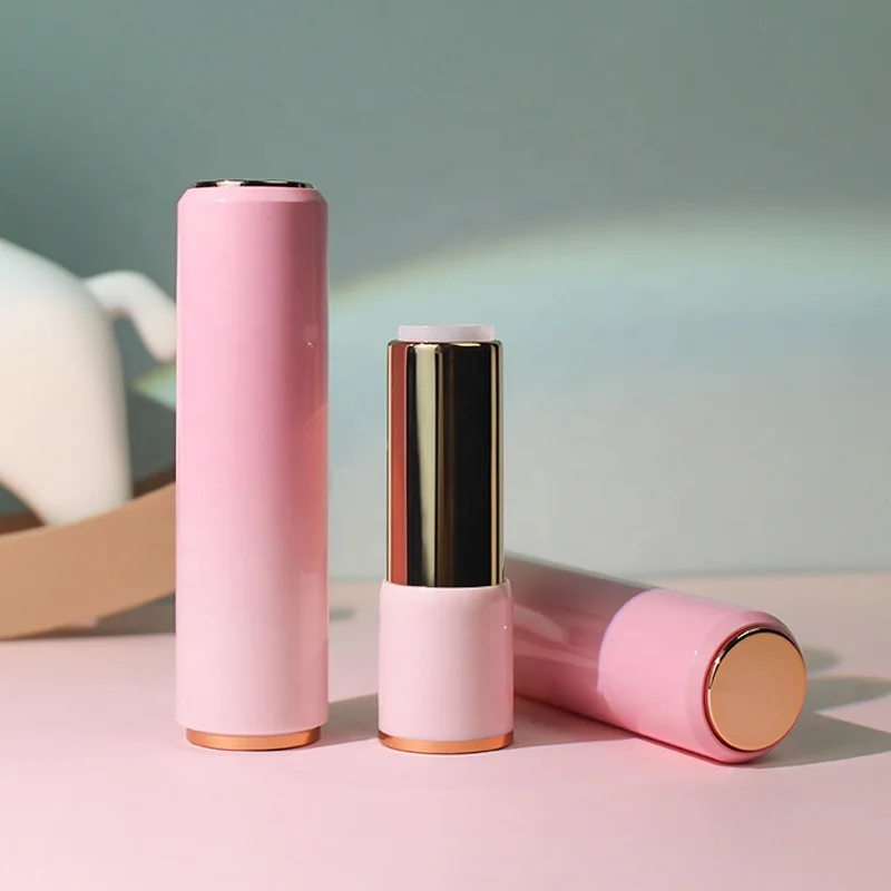 New Hot Sale Pink Fashion Round Shaped Plastic Custom Logo tube wholesale lip gloss empty lipstick tubes Packaging