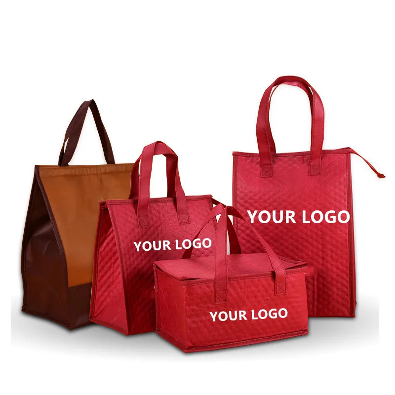 Custom Non-woven Thermal Large Ice Cooler Pp Non Woven Soft Lunch Picnic Foldable Cooler Bags Bag/ Insulated Aluminium Foil Food