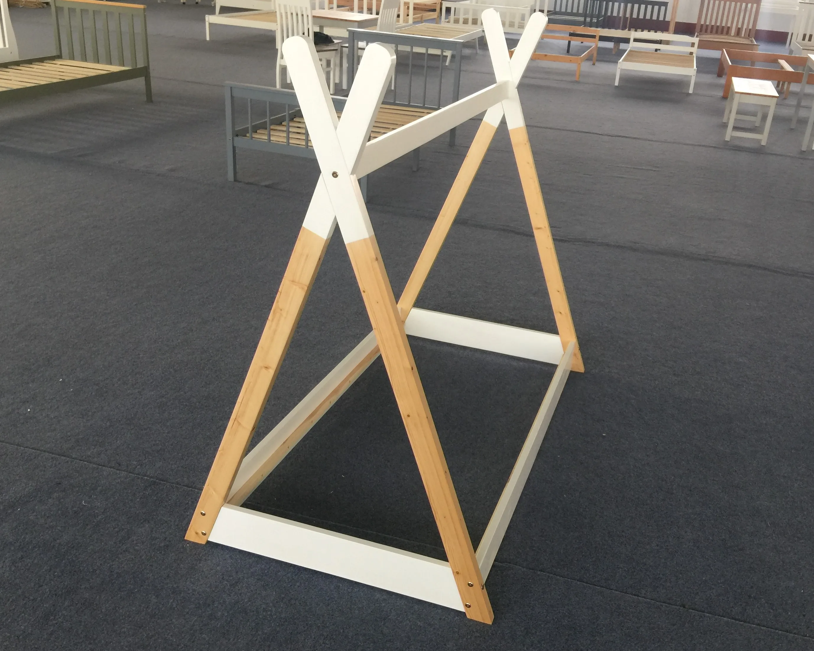 WJZ-0628 деревянные из белого топа и платье; Детская домашняя одежда для сна с вигвама кровать