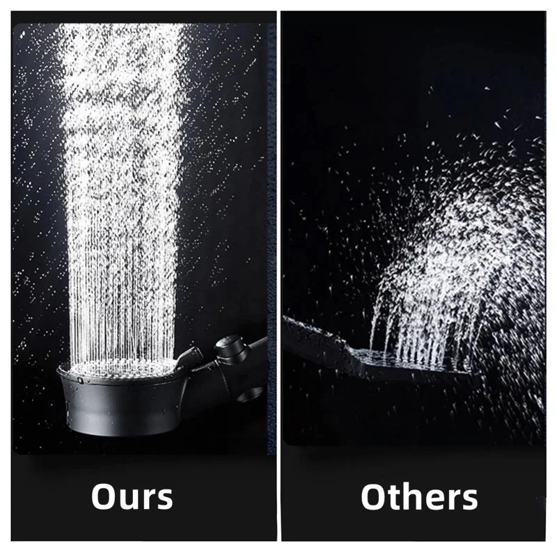 bathroom high pressure propeller vortex hydro turbofan 5-function water saving abs shower head  handheld with turbo fan booster