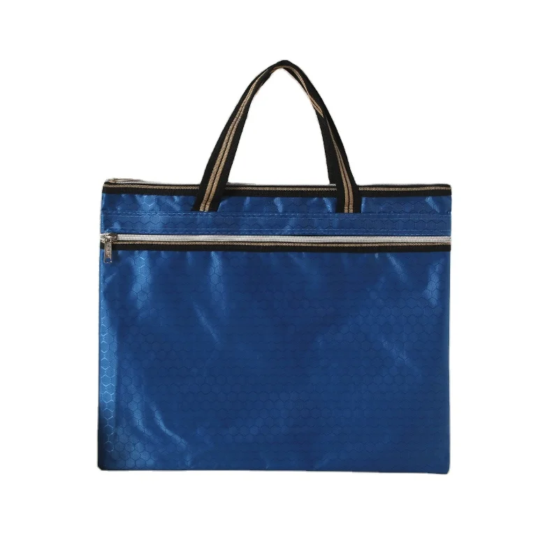 Custom Waterproof Oxford Cloth Casual Zipper Document HandBag Office Handbags For Ladies Women Men Document File Folder Bag