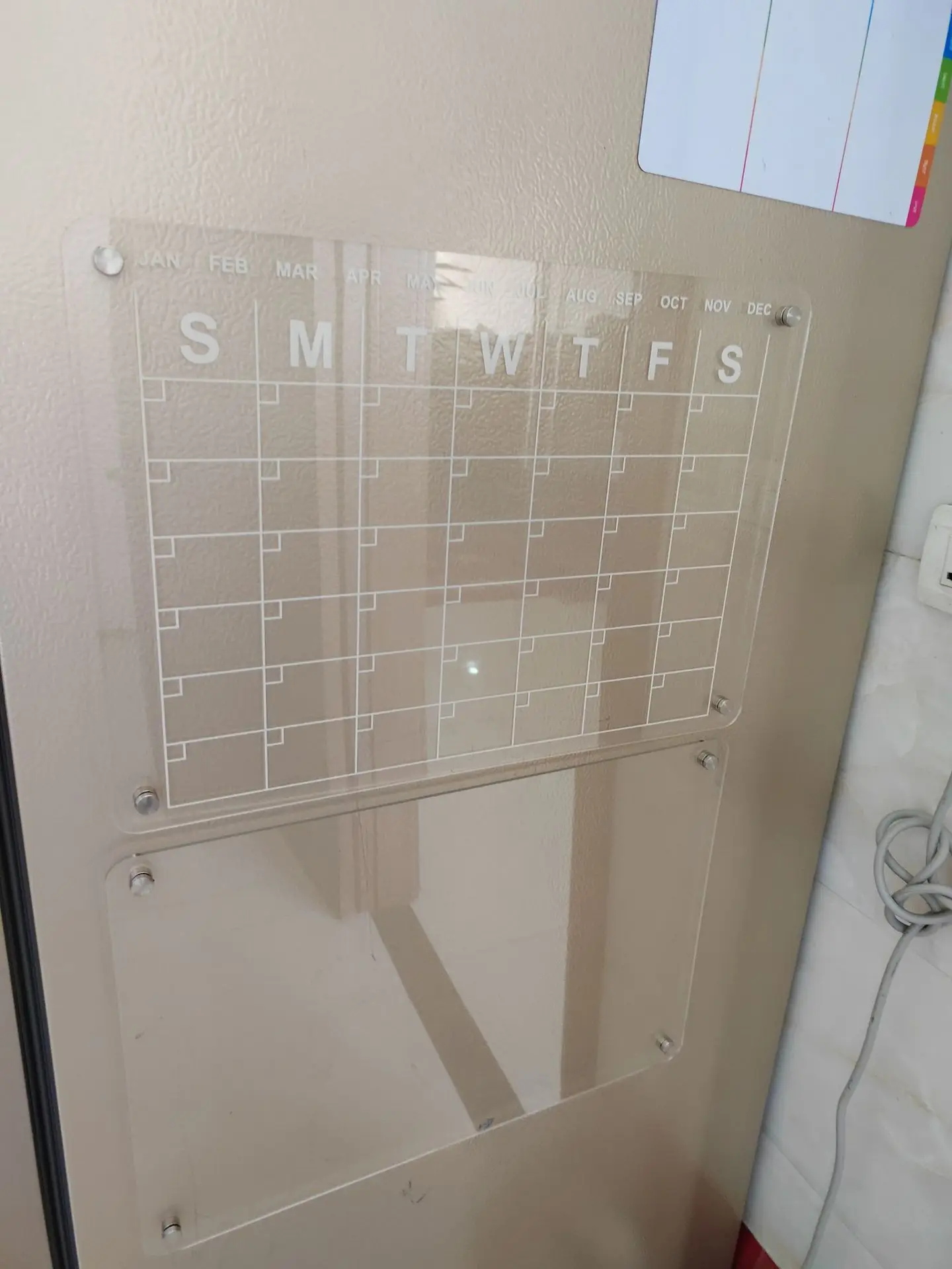 Самый популярный Магнитный сухой стираемый календарь доска прозрачный акриловый календарь доска для холодильника с 4 цветными маркерами