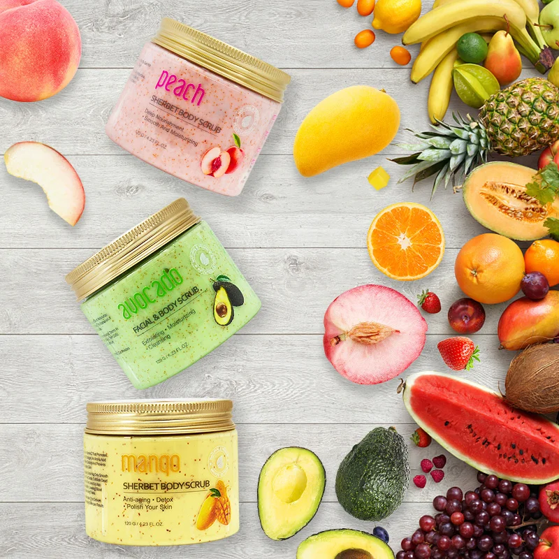 Custom logo wash lightening bodyscrub vendors best exfoliantes whitening walnut spa body scrub cream