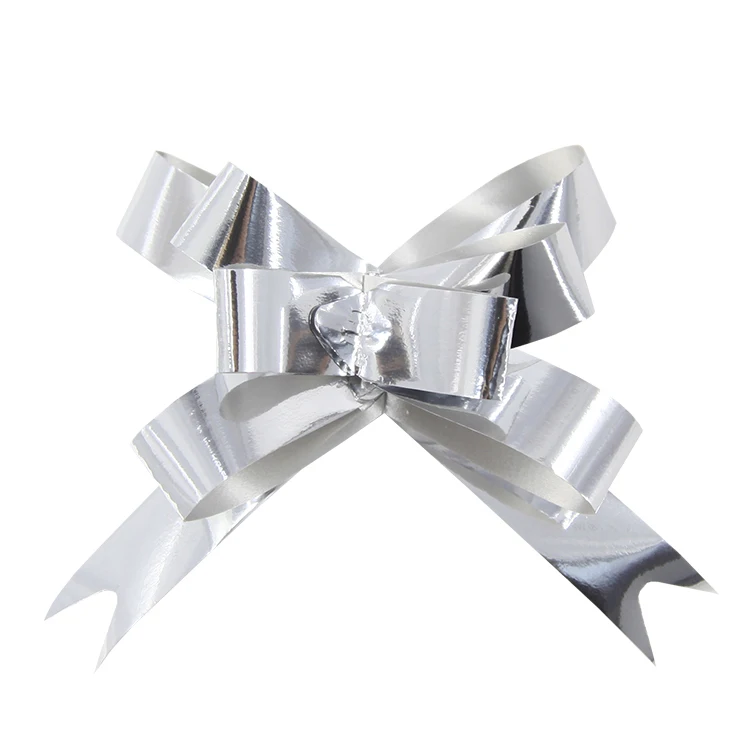 Metallic Butterfly Pull Bow Decoration Gift Wrap Pull String Ribbon Bow for Wedding Decoration