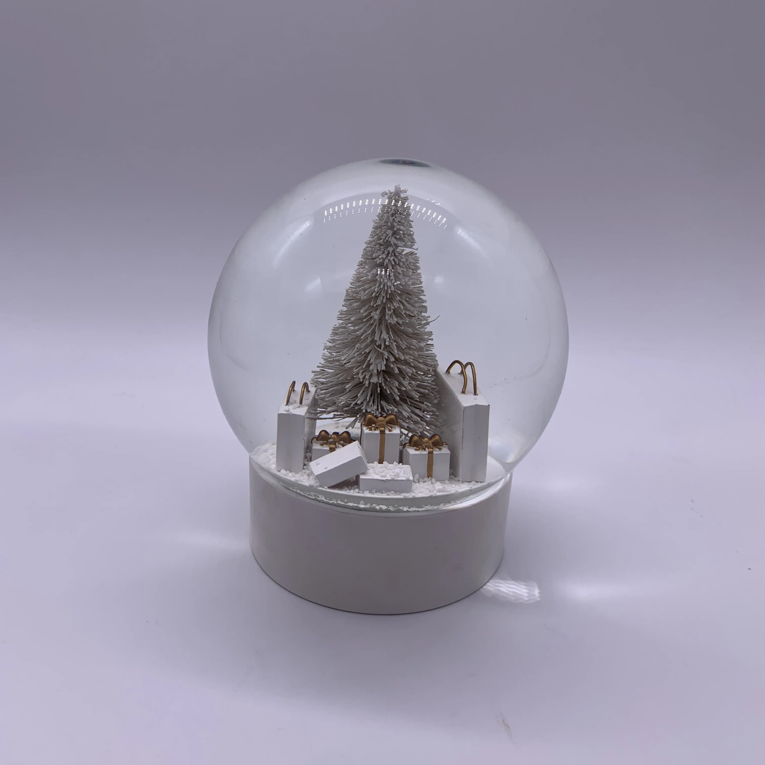 100MM pine tree + gift bag water polo with music resin mold crystal ball stand decoration holder