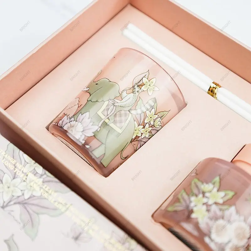 Home Oil Fragrance Private Label Scented Candles and Diffusers Glass Jar Bottles Scented Candle Gift Set Luxury Reed Diffuser