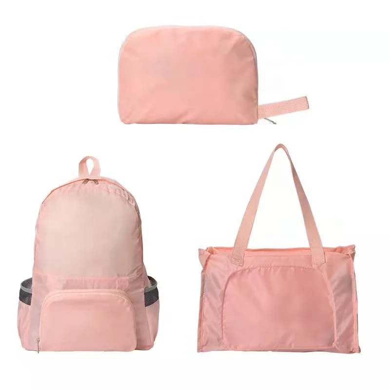 
Foldable Light Waterproof Shopping Tote Bag Transformable Backpack for Shopping Travel 