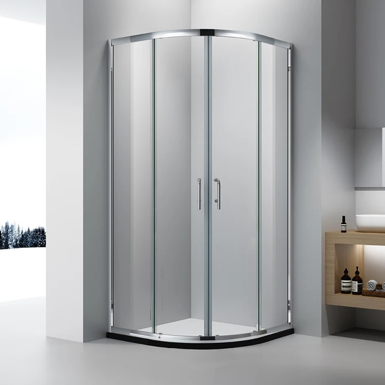Good Quality Walk In Arc Shaped With Tray Shower Stall