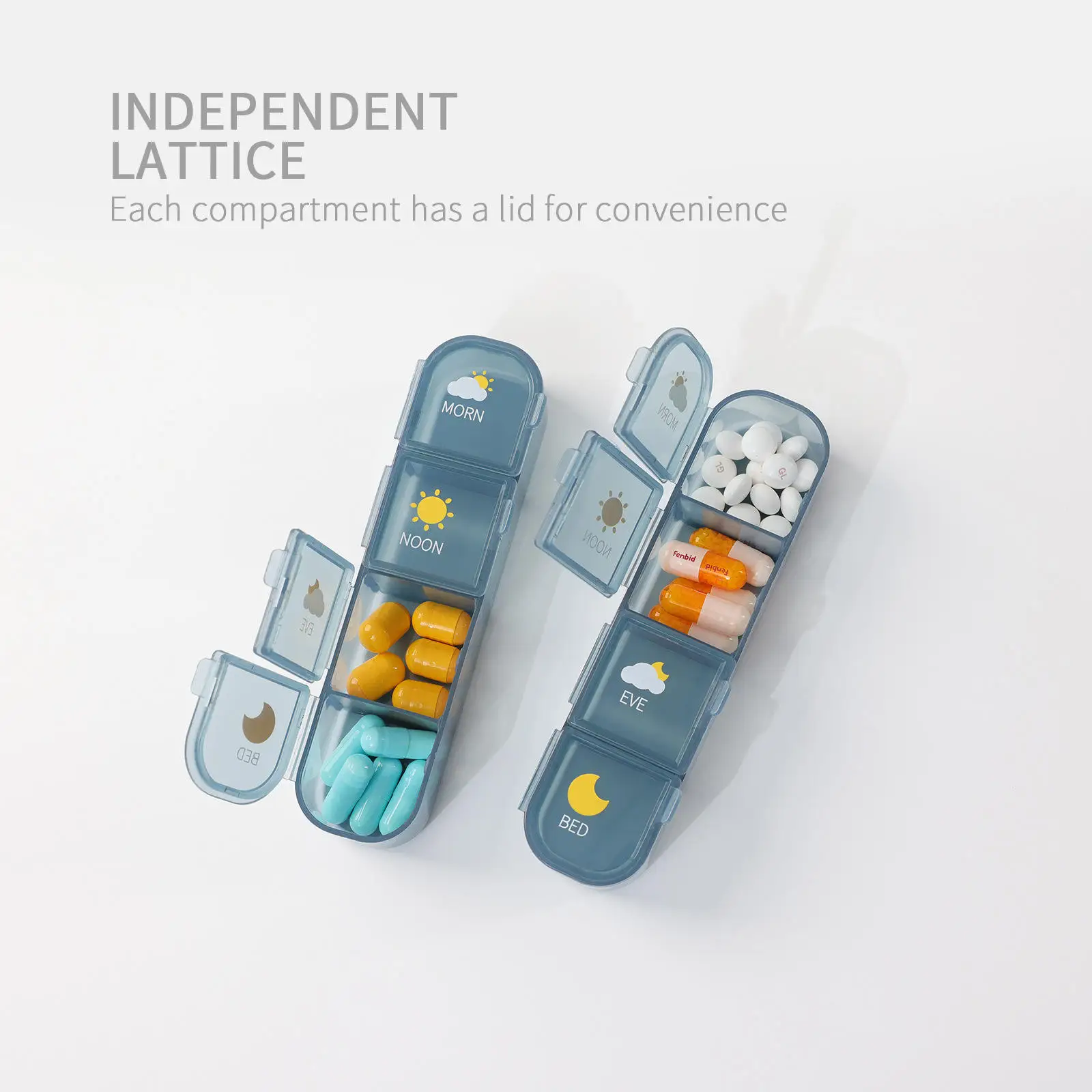 Weekly Pilll Box Large Capacity Medicine Dispenser 7 Day Tablet Organizer Storage Box Compartment Pill Case