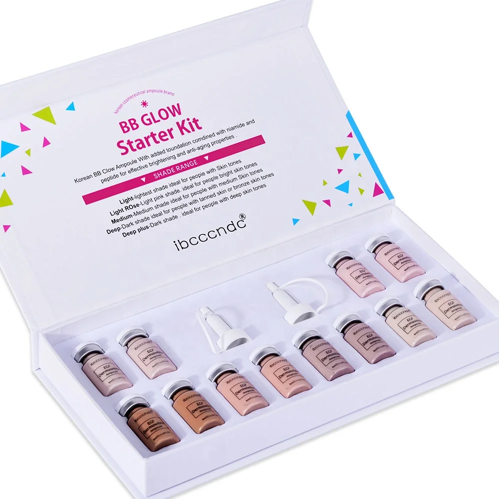 12pcs BB Cream Glow Foundation Makeup Kit 6Color Whitening Liquid Foundation For Beauty Salon Home