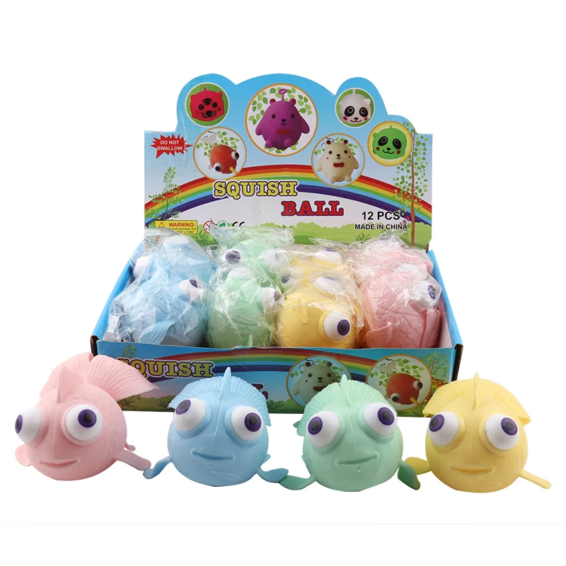 
Huayi New Design Assorted Colors Squeeze Goldfish Toys Squishy Soft TPR Goldfish Sea Animal Toys for Kids and Gifts 