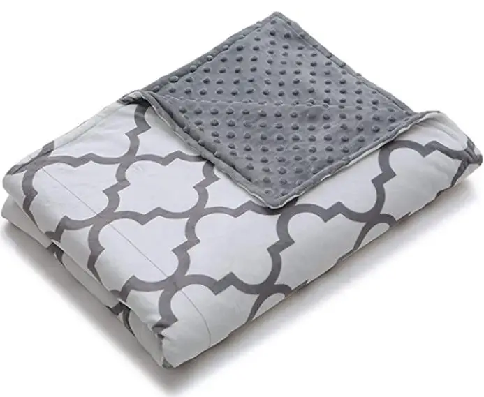 Wholesale Hot Sale Autism Heavy Blanket for Pressure Relief Comfortable Minky Grey Printed Weighted Blankets Duvet Cover