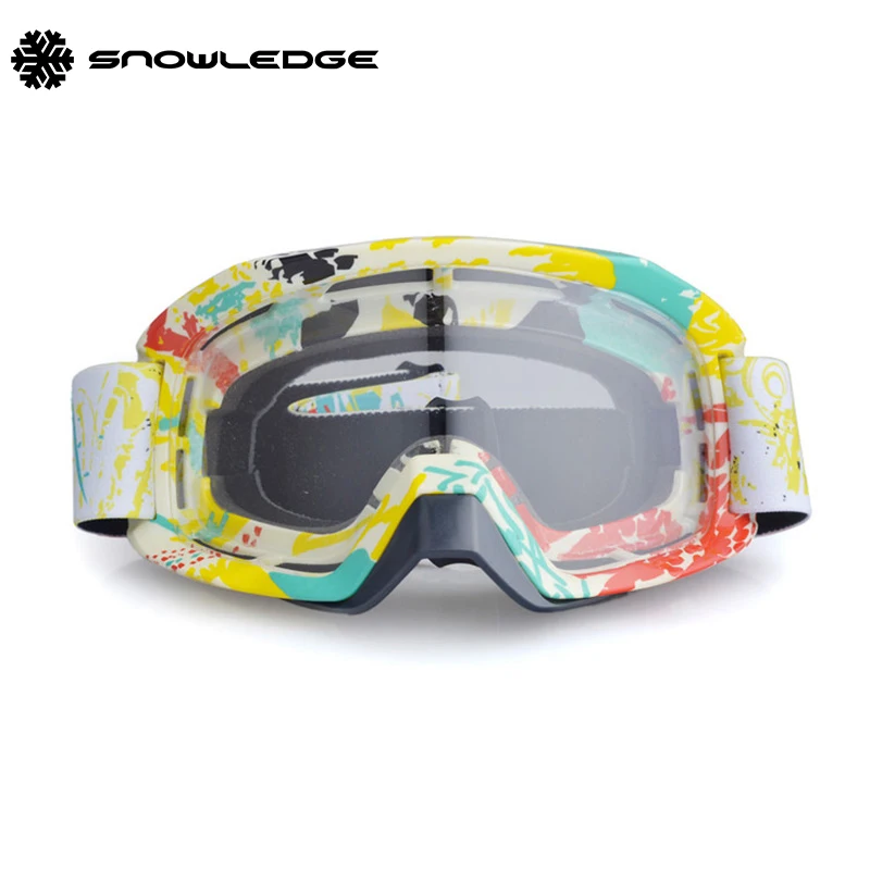 Snowledge Motorcycle Motocross Goggles MX ATV Off Road Dirt Bike Goggles For Unisex Adult