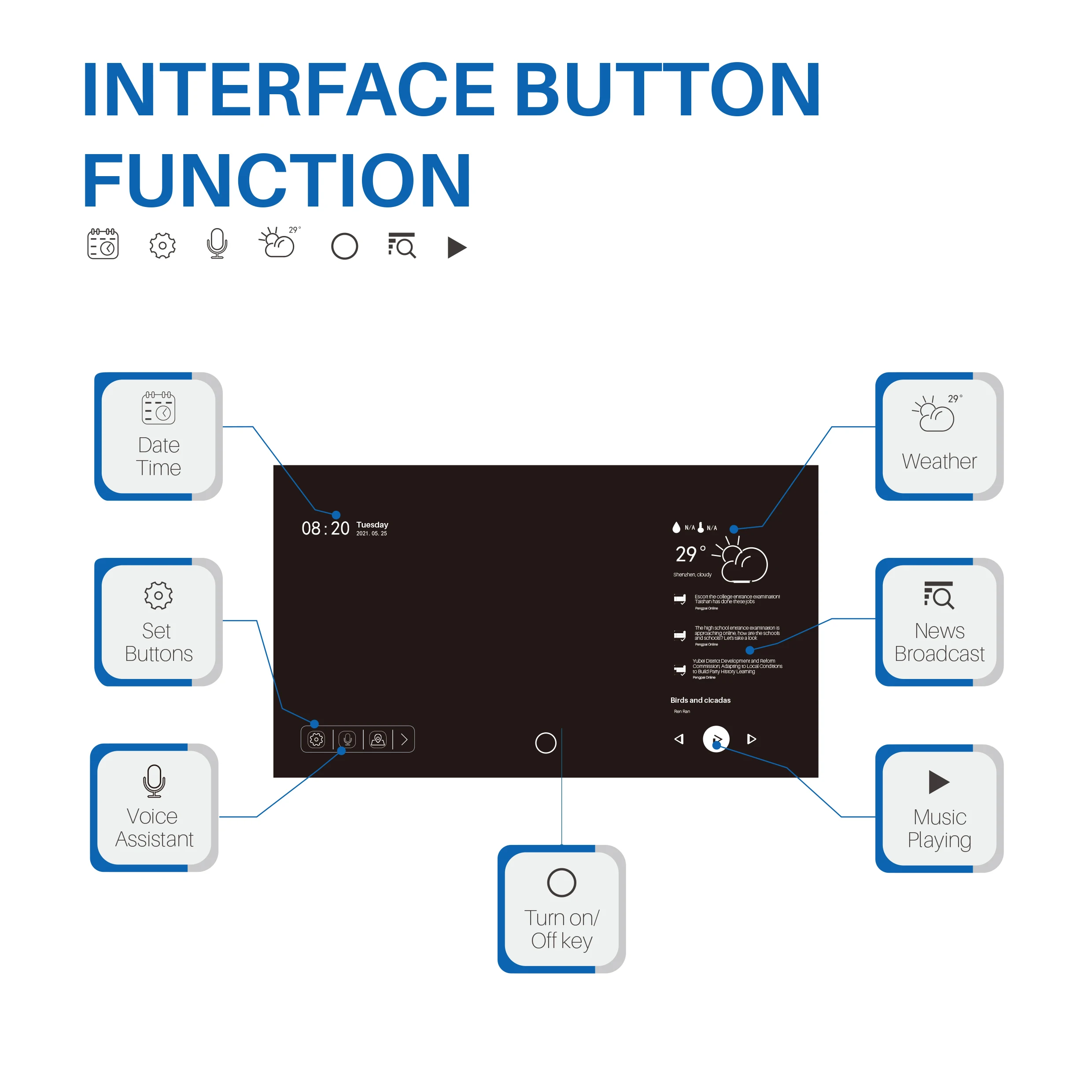 Customized Modern Led Intelligent Touch Screen Bathroom Light Mirror Usb Bluetooth Speaker Bathroom Wall Mirror