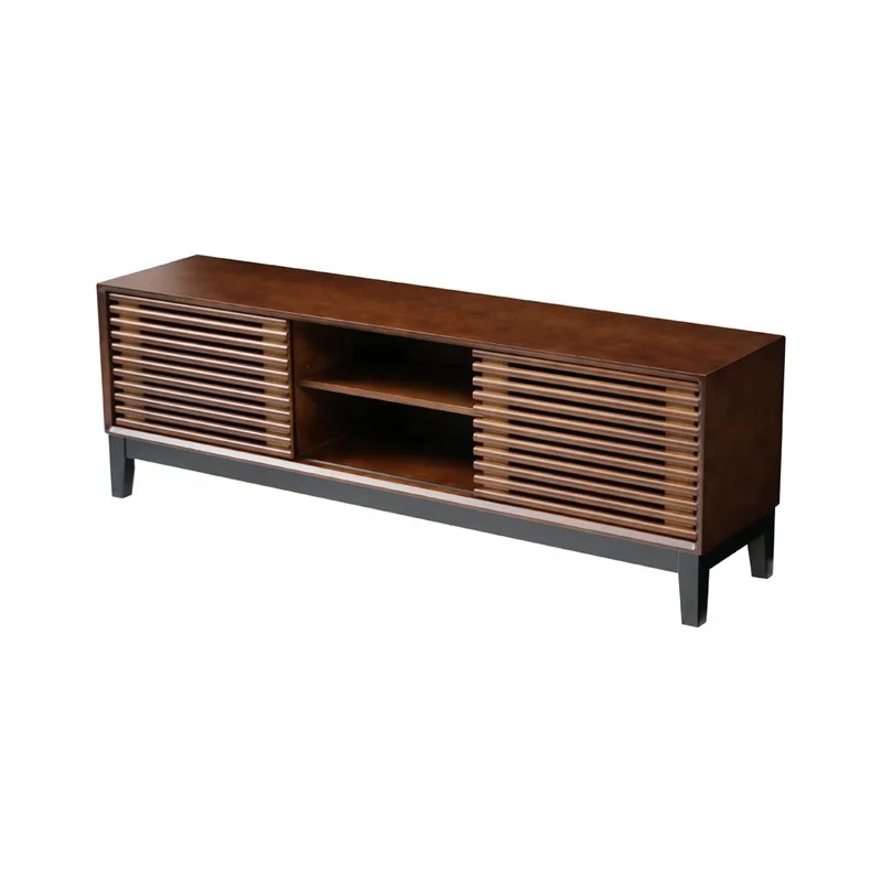 Walnut Color  TV Console Stand Wooden TV Cabinet Entertainment TV Stand