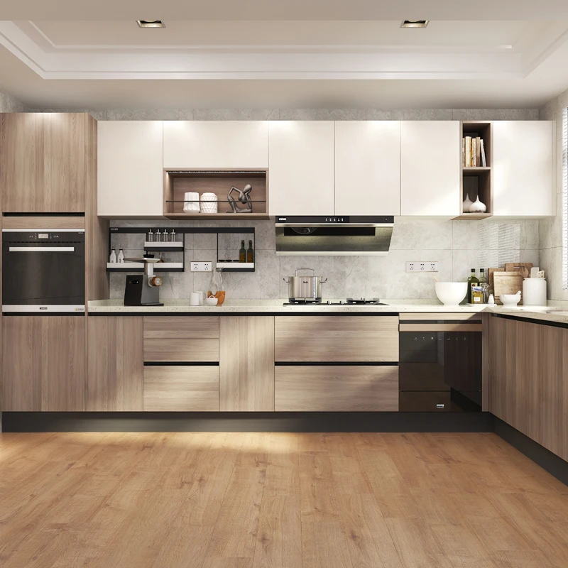 High quality wood modern kitchen furniture kitchen cabinet price modern design stander kitchen cabinets in mm