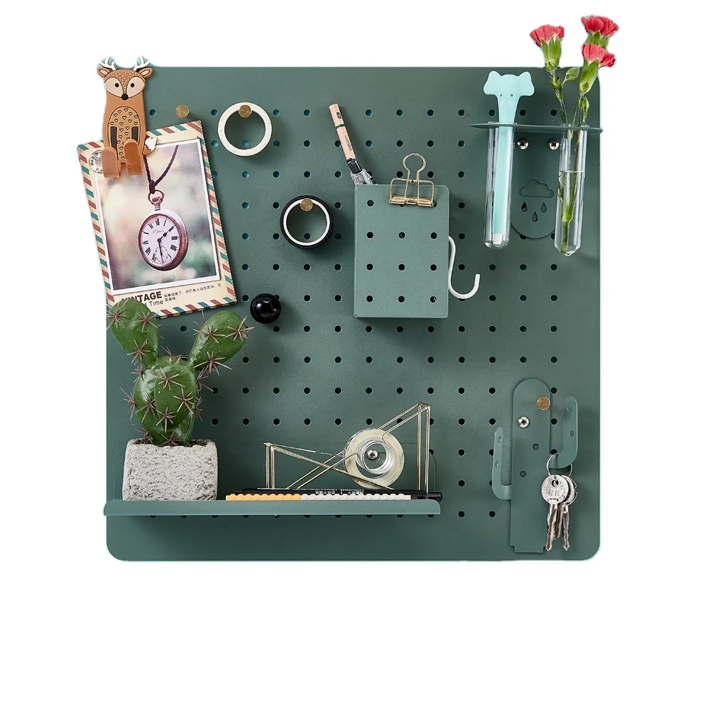 Metal Pegboard Organizer Standing Desk Clamp-On Workstation Accessories Privacy Panel Holder Rack Office Gaming Table Storage