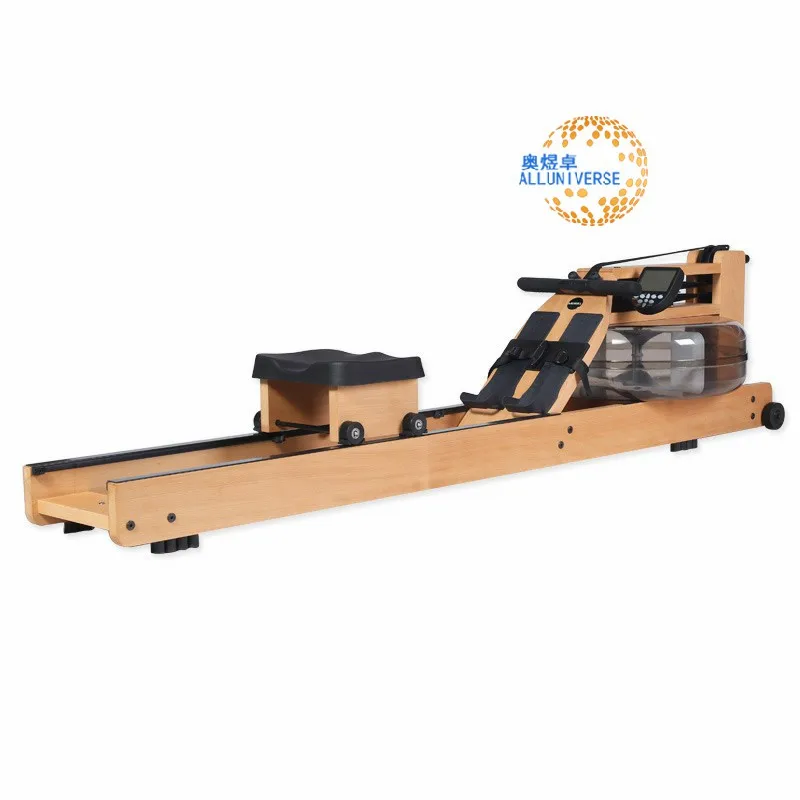 Commercial home cardio gym water rower machine wooden rowing for body