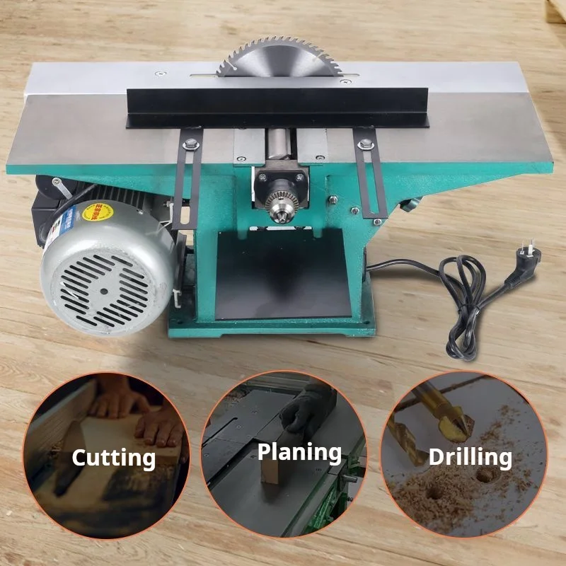 The YM120 Tabletop Electric Multifunctional Woodworking Planer Has a Planing Width of 120mm. Woodworking Machinery