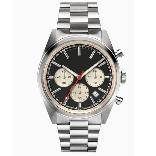 2023 japan movt. quartz watch luxury stainless steel back 904l stainless steel watch case strap for business men