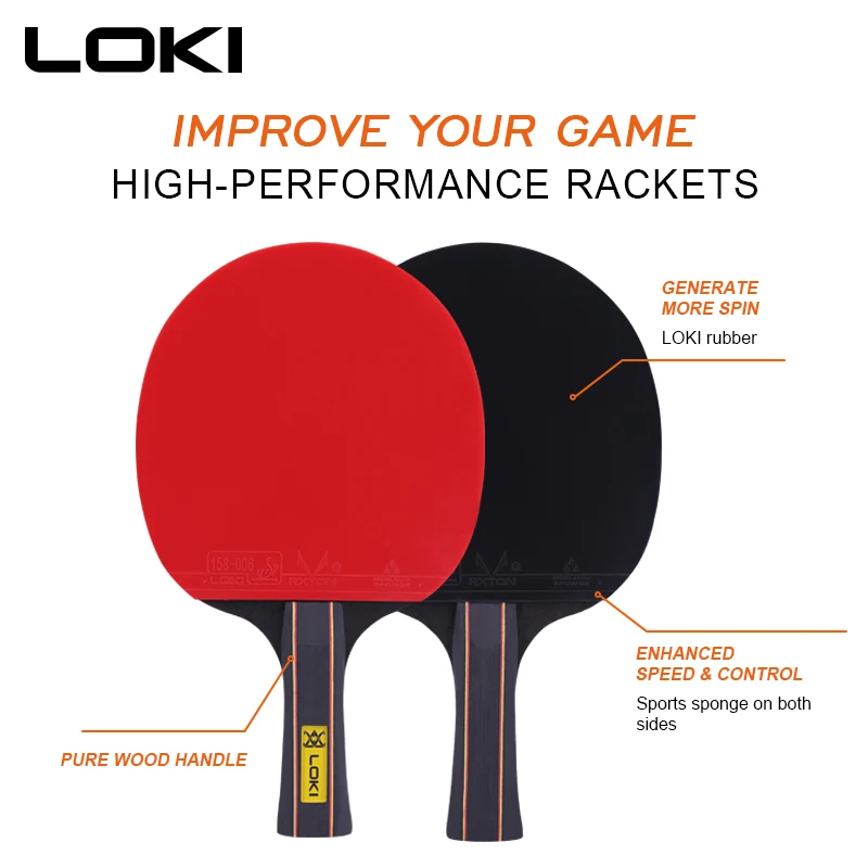 LOKI Ping Pong upgrade professional table tennis set with table tennis racket case hard