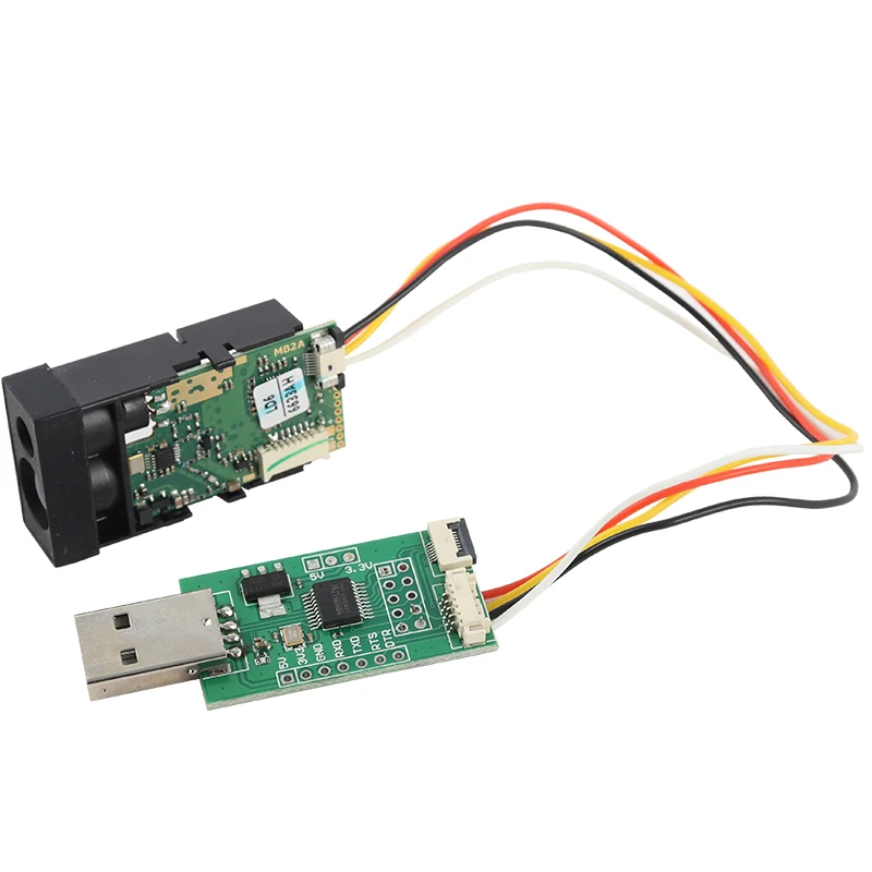 Meskernel 60m Through Beam Laser Distance Detector 650nm Laser Sensor 1mm High Accuracy Module With USB Converter
